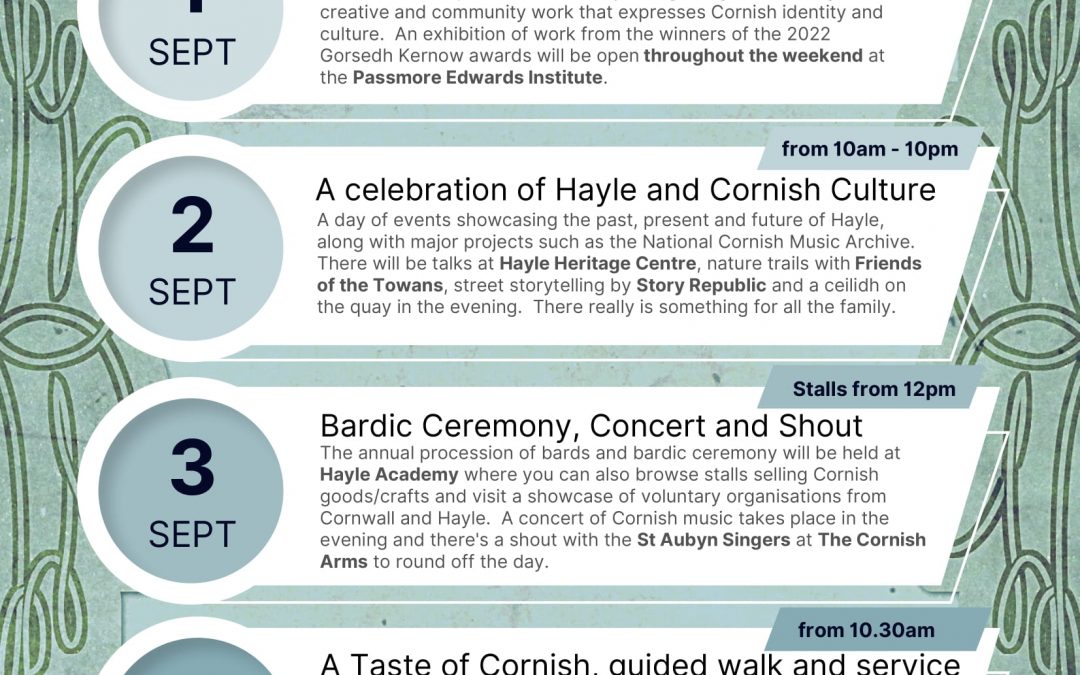 What’s On at the Esedhvos in Hayle 1st to 4th September 2022