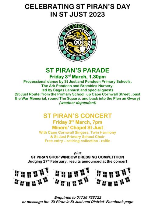 St Just-in-Penwith Pirantide Parade and Concert 2023