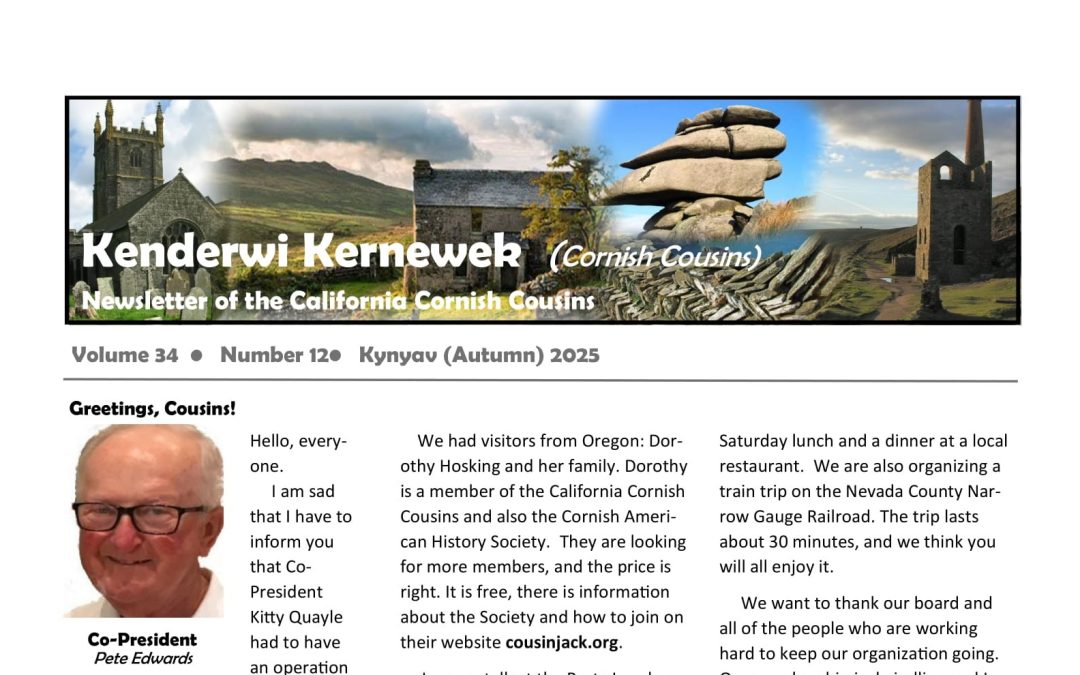 California Cornish Cousins Newsletter Autumn 2025