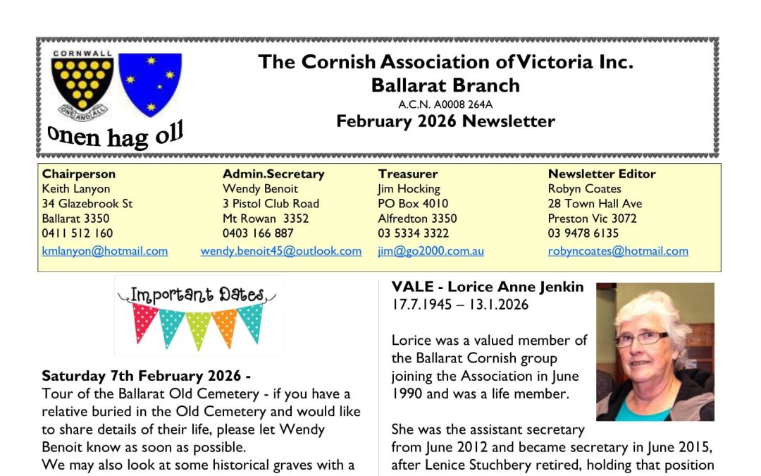 Latest Ballarat Newsletter